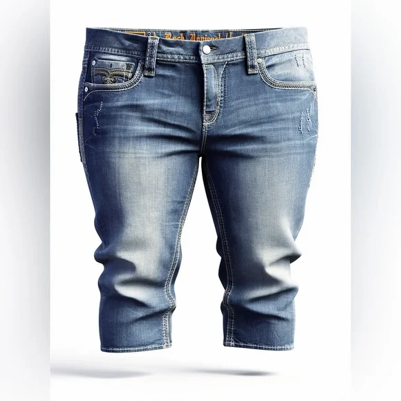 Rock Revival Women's Size 34x24 Embellished “Betty” Easy Crop Jeans - Picture 14 of 15